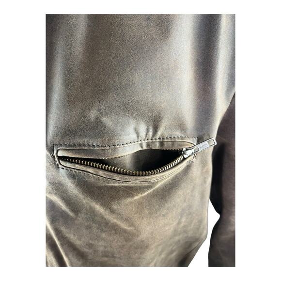 Vtg Argentinian Leather Jacket Sz L Full Zip Solid Heavy -Leather Shop. EUC READ - Picture 3 of 16